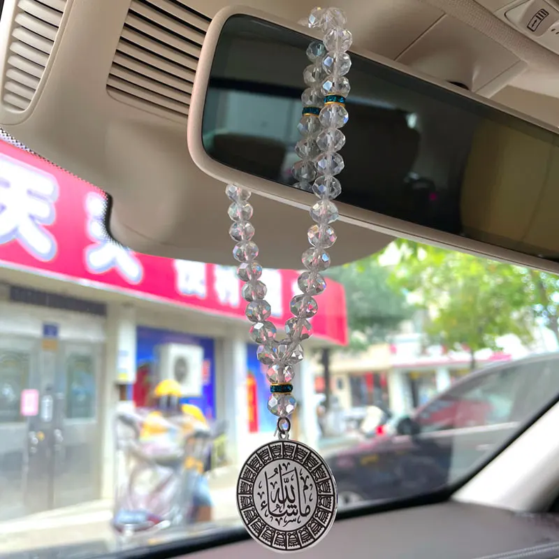 Muslim car handings God willing mashallah Turkish Prayer 33 beads Ottoman stainless steel crystal Car Pendant