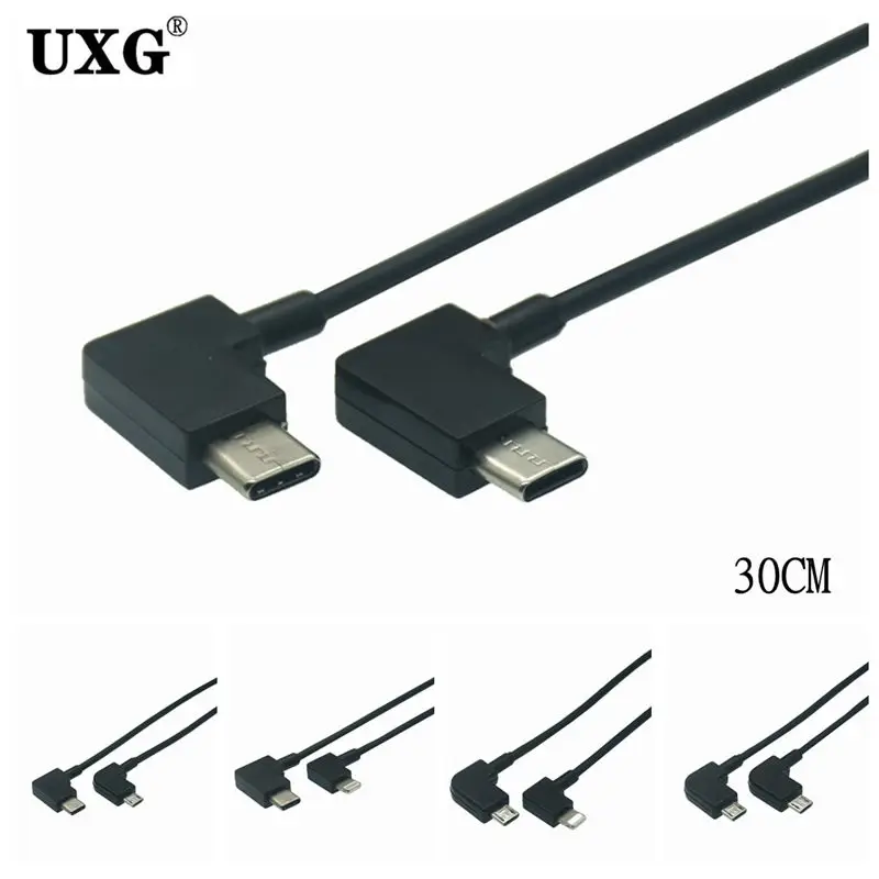 90 درجة زاوية نوع C USB-C إلى مايكرو USB Type-c 8PIN مزامنة تهمة OTG شاحن كابل الحبل محول للهاتف هواوي سامسونج سلك