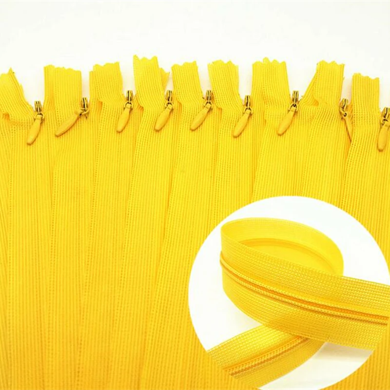 10 Stück 3 # Weiße 28cm/30cm/40cm/50cm/60cm Nylon-Unsichtbare Weiche Tüll-Chiffon-Reißverschlüsse zum Nähen – Detail 15