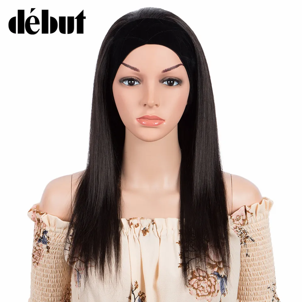 Debut Straight Headband Wigs For Women 100% Remy Straight Human Hair Bob Wigs 28\'\' Natural Black Glueless Cheap Human Hair Wigs