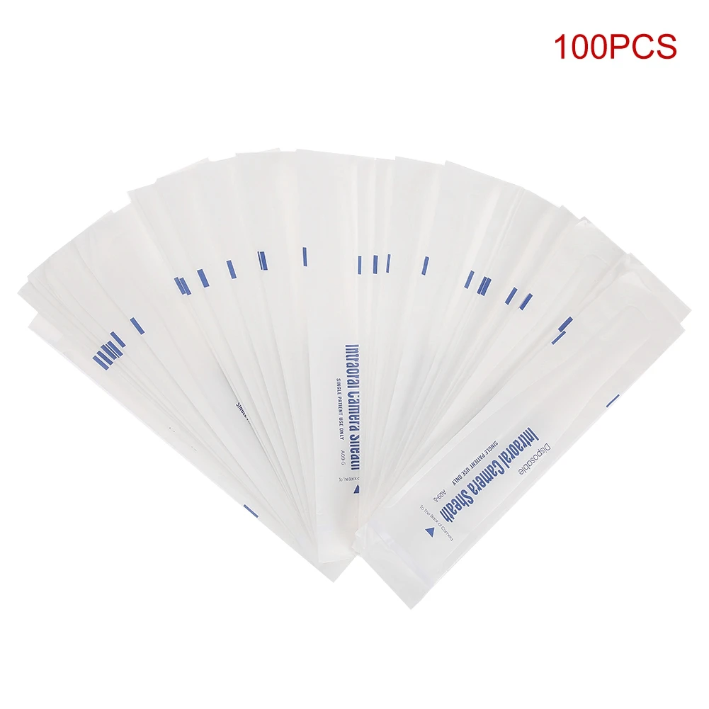 100 Pcs/Box Disposable Intraoral Camera Sleeves Cover Sterile Standardised Dental Oral Endoscope Sheath Intraoral Camera Sheath