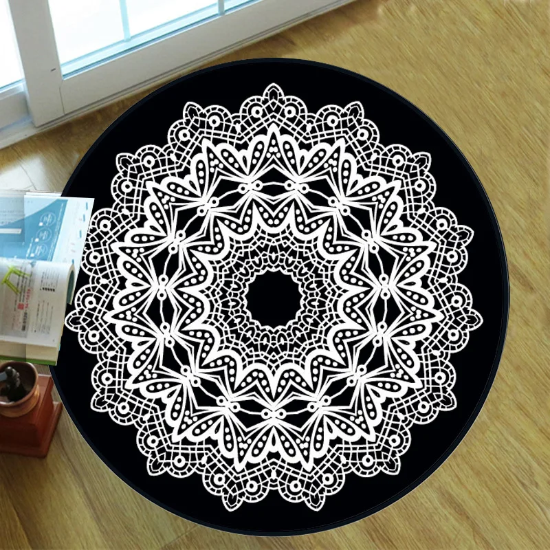 

Bohemian Psychedelic Carpet Square Anti-Skid Area Floor Mat 3D Rug Non-slip Mat Dining Room Living Room Soft Bedroom Carpet 02