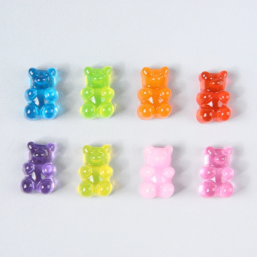 32Pcs 20*13MM Resin Cabochons Flatback Gummy Bear Charms DIY Scrapbooking Embellishment Decoration Craft