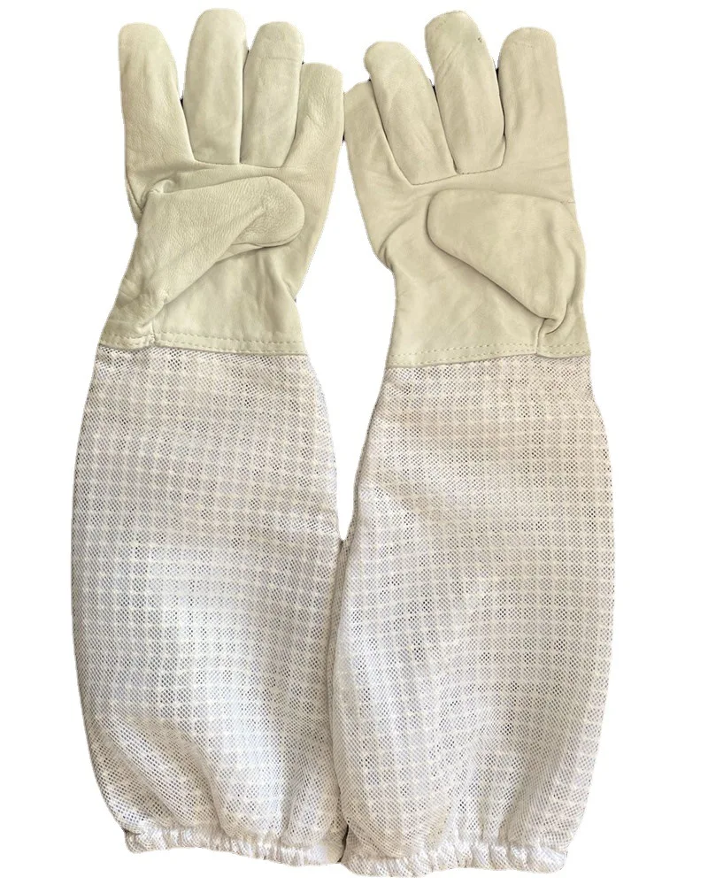 Ultra Mesh Beekeepers Gloves Three-layer Net Ventilation Protect Your Hands Fully Ventilated Goatskin Beekeeping Gloves