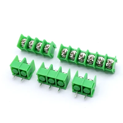 10PCS/lot 7.62 mm KF7.62 - 2P 3P 4P MG 762 - 2 3 4 Pin Can be spliced Screw Terminal Block Connector Black Green 7.62mm Pitch