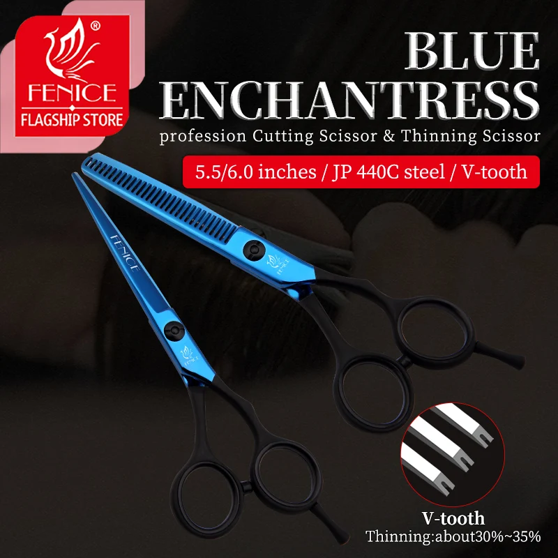 

Fenice Professional Hair Scissors Set Barber Shears Salon Kit 5.5/ 6.0 Inch Hairdressing Tools