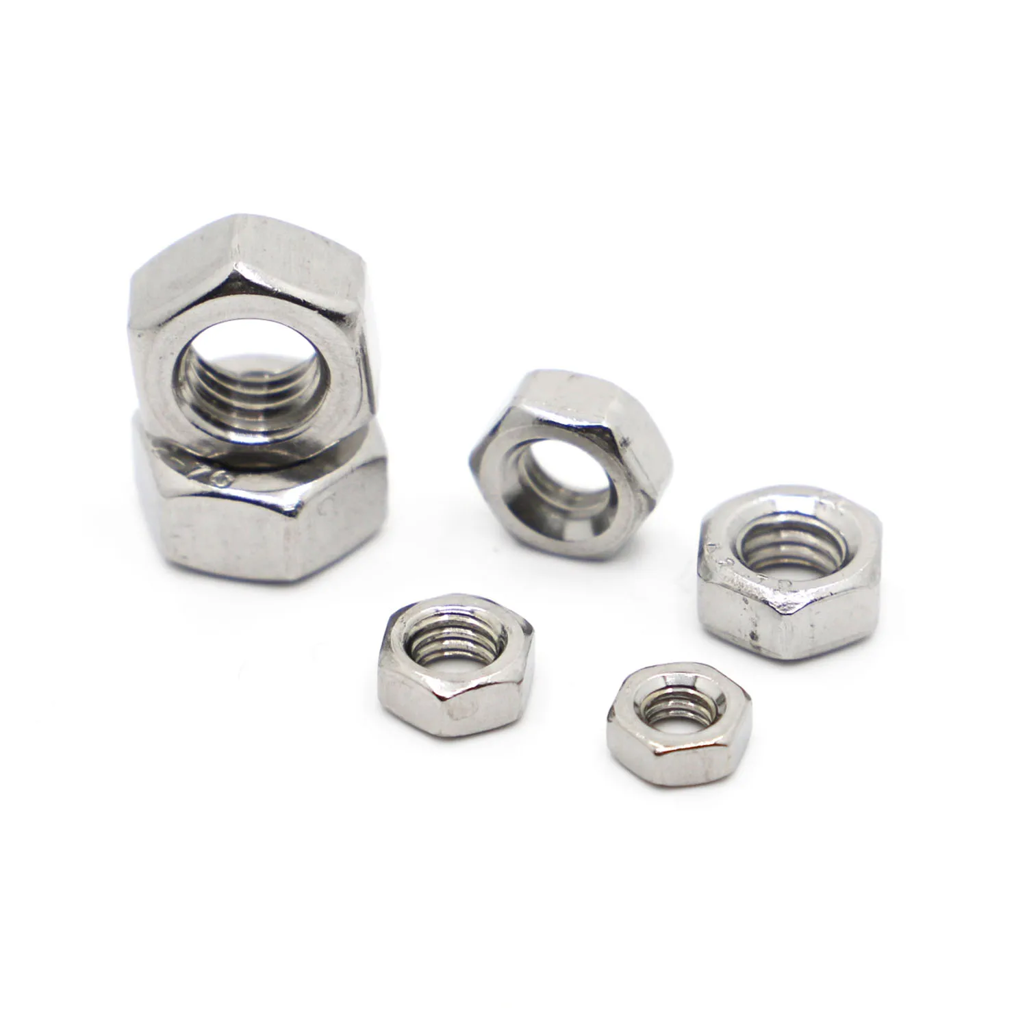 Hexagon Hex Nuts Metric DIN934 M1 M1.2 M1.4 M1.6 M2 M2.5 M3 M4 M5 M6 M8 M10 M12 M14 M16 M18 M20 M22 M24 Stainless Steel Hex Nuts