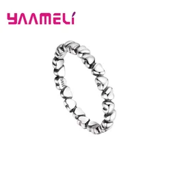 Hot Selling Heart by Heart Band Stackable Knuckle Ring Forever Love Promise Rings 925 Sterling Silver Hot Sale Fashion Jewelry