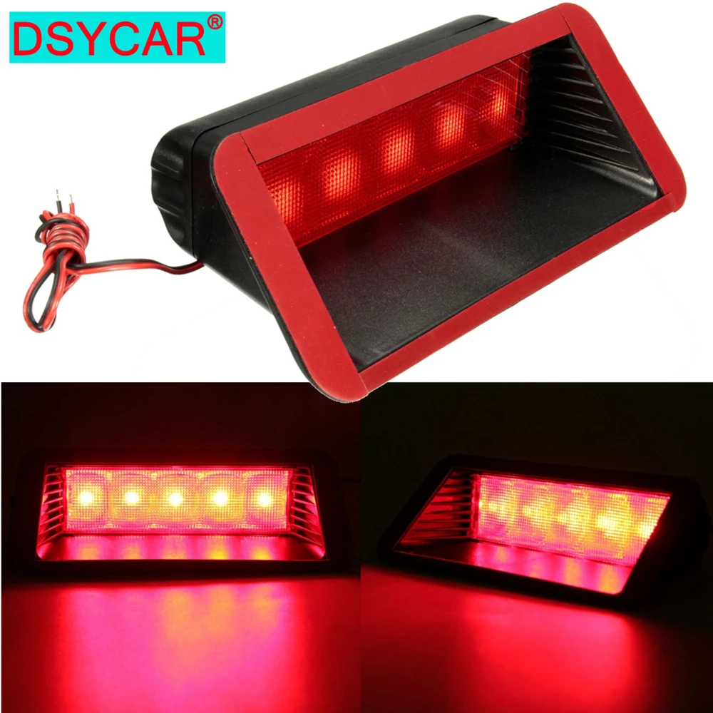 

DSYCAR Universal Car Rear Red Brake Lights 12V 5LED Stop Light Auto Truck Cargo Tail Light Safety Lighting Warning Lamps