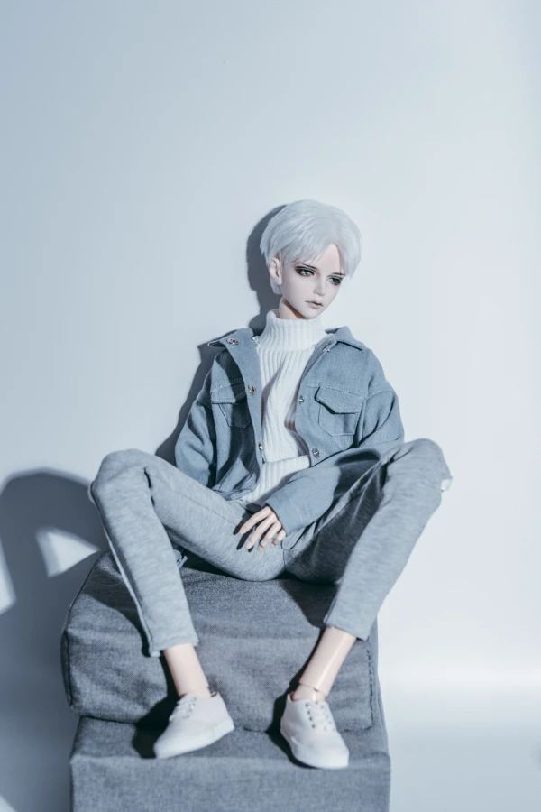 

Одежда для куклы BJD, джинсовая куртка с капюшоном, куртка, шляпа, съемная 1/4 1/3 SD MSD SSDF, аксессуары для кукол дяди