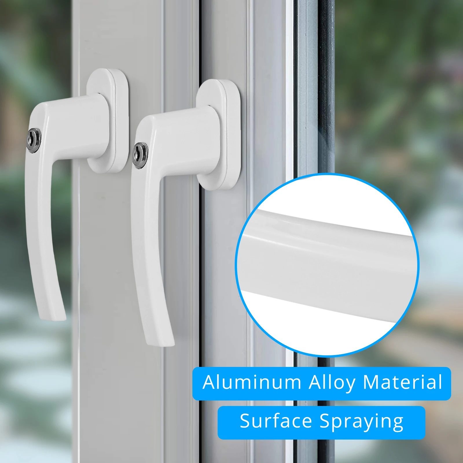 JUSTOOL 8PCS Windows Handle ล็อคอลูมิเนียมล็อคหน้าต่างจับคีย์ชุดสำหรับทั่วไป Windows และระเบียงประตู