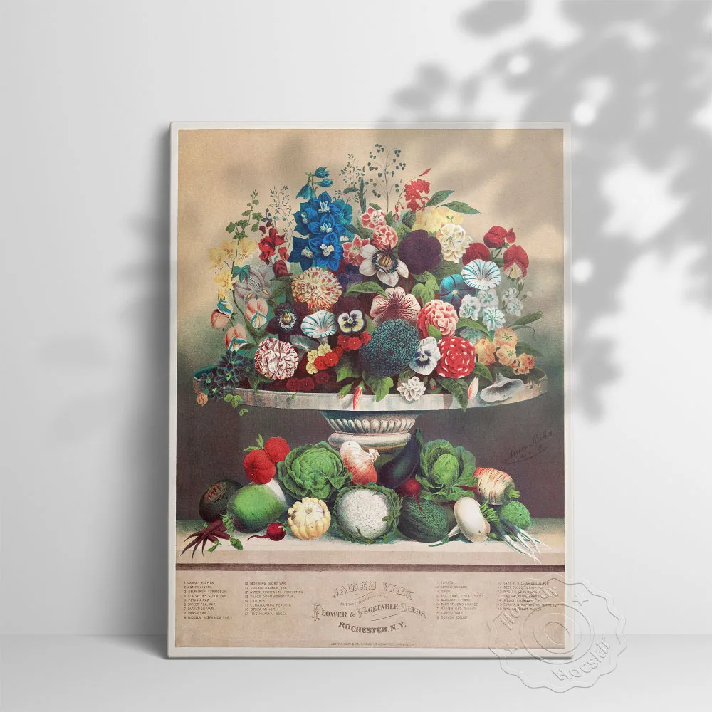 The Cleveland Museum Of Art Exhibition Poster, Anton Carl Rahn Art Works Flowers And Vegetables Canvas Painting Prints, Wall Art
