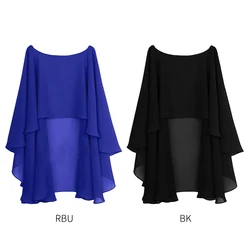 Ladies Fashion Chiffon Shawl Bat Sleeve Summer Sunscreen Shirt Cool All-match Evening Dress Elegant Temperament Wedding Shawl