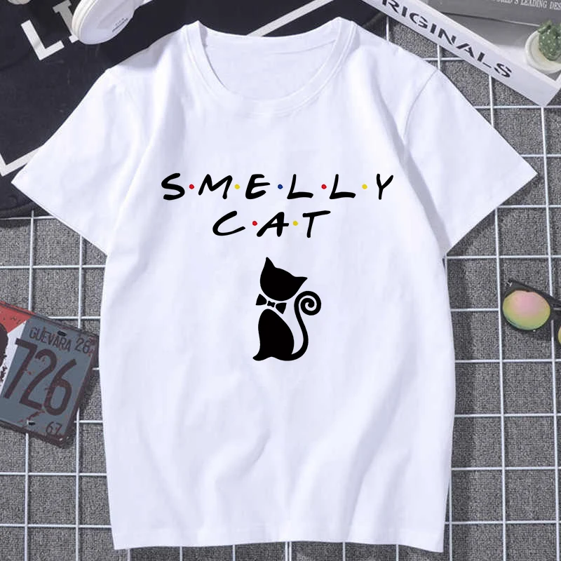 

SMELLY CAT Printed Women's T-shirts Fashion Short Sleeve T shirt Pattern Harajuku 90s Top Tee Streetwear Tshirt female Clothing