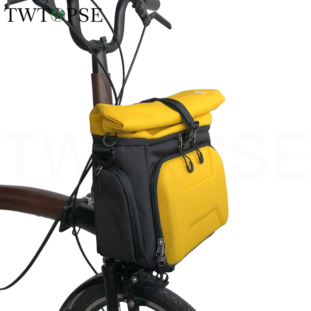 brompton basket bag rain cover ROCKBROS Bike Bag, 4L-7L Adjustable Capacity Bicycle for Folding Bike, Insulated Lunch Bag Waterproof Bicycle Front Storage Bag Made using tough Folding Bike Front Storage Bag