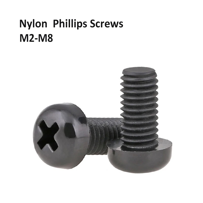 Nylon Phillips Rounded Head Screws Plastic button head screw Cross Recessed Pan Head Screws M2-M8