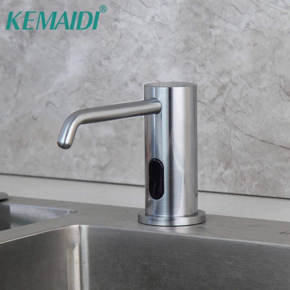 

KEMAIDI Stainless Steel 500ml Automatic Soap Dispenser Touchless Sensor Hand Sanitizer Big Shampoo Detergent Dispenser