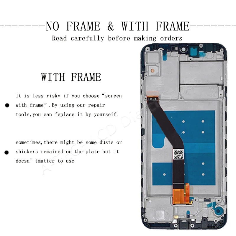 Original Y6 Prime 2019 LCD For Huawei Y6 2019 LCD Display With Frame MRD -LX1f Touch Screen Digitizer Assembly 6.09 inch LCD