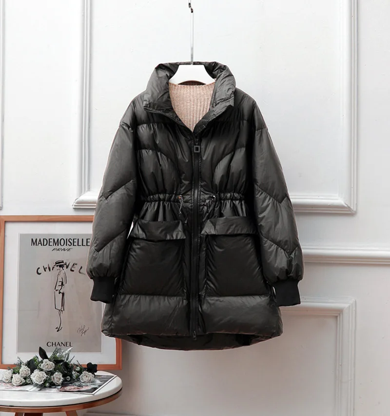 2020 New Winter jacket Women 90% White Duck Down Parkas Women Stand Collar Loose Long Down Coat Thick Warm Parka Outwear