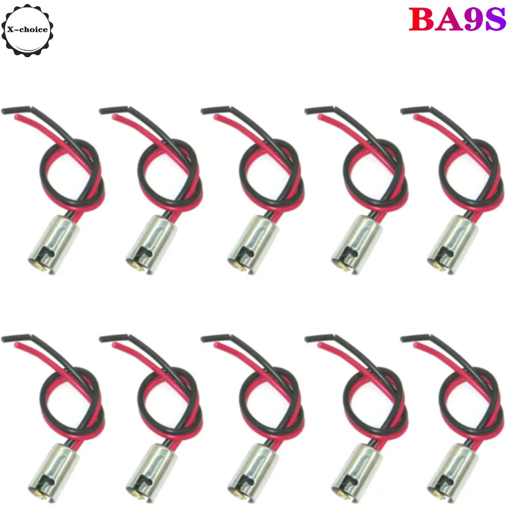 10pcs BA9S T4W Light Bulb Socket Holder Metal - Side LED Light Cars Bikes Trucks