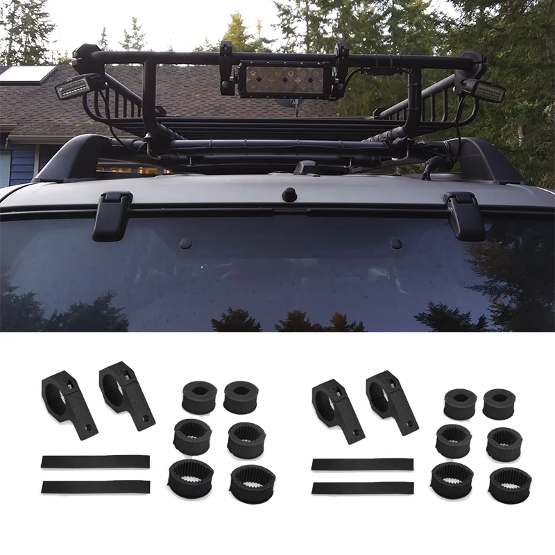 

Atv Accessories Clamp Horizontal Bar Round Tube Mount Brackets Kit for Bull Bar/Roof Racks/Roll Cage Holder Fit Most ATV UTV