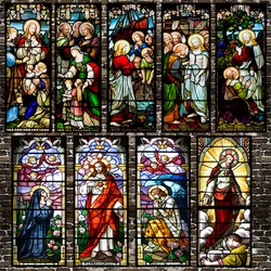 Privacy Stained Glass Film Church Religious Art Window Stickers PVC Self-adhesive Classic European Christian Home Film