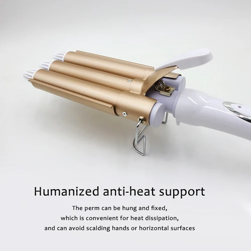 Imagen 2 del producto Herramientas profesionales para el cabello, rizador de pelo de Triple barril de cerámica, herramientas de estilismo, rizadores de pelo, rizador eléctrico