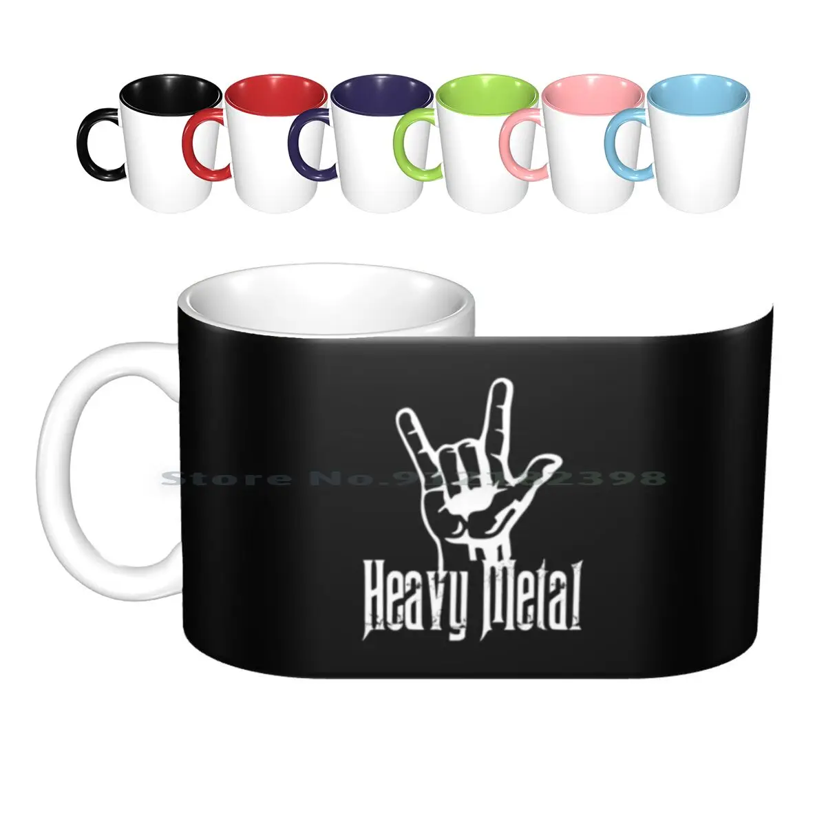 Heavy Metal Rock And Roll Metal Hand Sign Ceramic Mugs Coffee Cups Milk Tea Mug Music Heavy Metal And Roll Devil Horns Hand