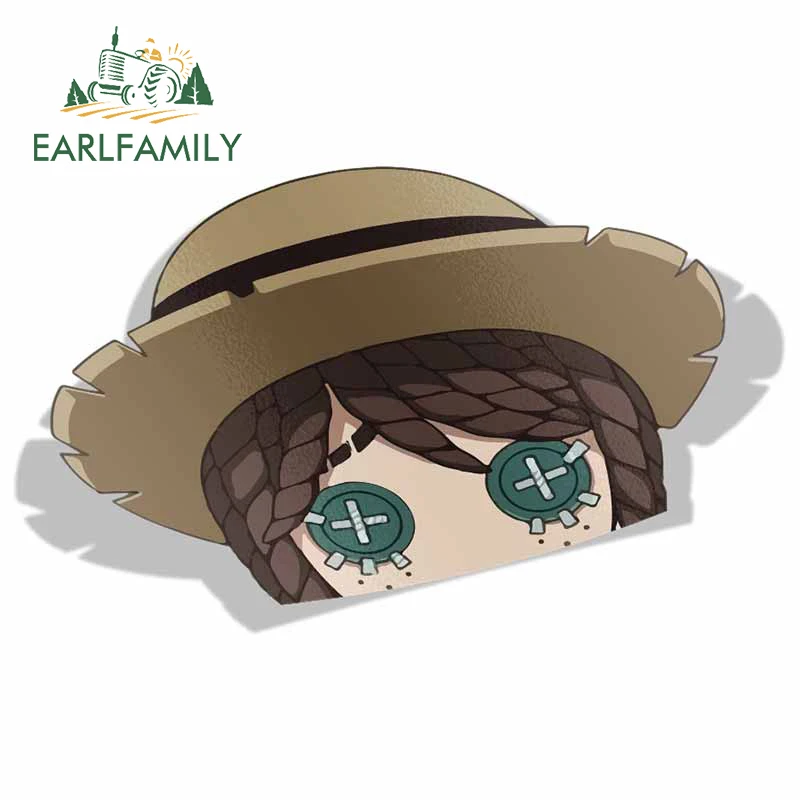 EARLFAMILY Cartoon Car Sticker for Identity V Gardener & Mercenary Peeker Peek Anime Vinyl Sticker JDM Window Trunk Bumper Decal