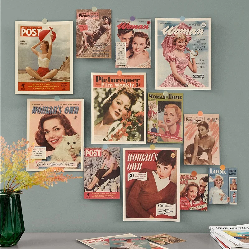 Retro Advertising Magazine Cover Series Wall Decoration Stickers Bedroom Decoration Postcard Photography Props Photos DIY Card