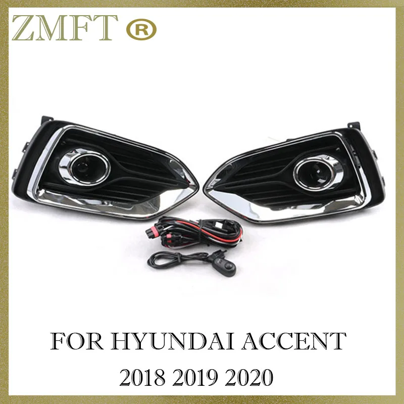 

1Set Car Front Bumper Fog Lmap Assembly For Hyundai Accent 2018 2019 2020 Fog Light Driving Lamp