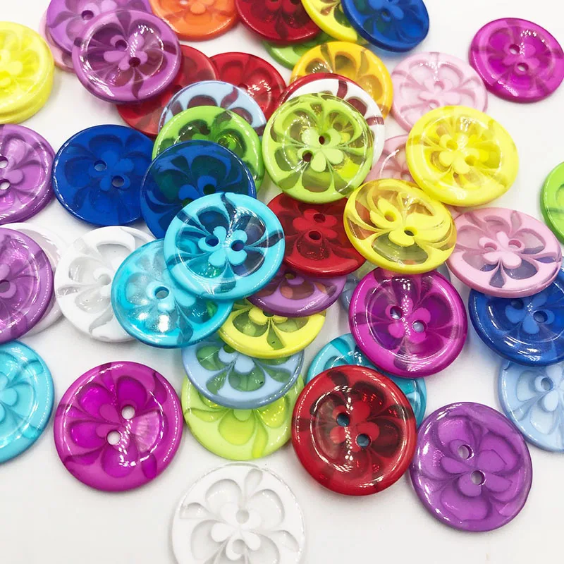 50Pcs 22MM Mix color plastic buttons children\'s apparel supplies sewing accessories DIY scrapbooking PT342