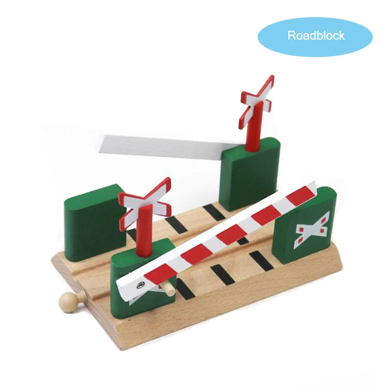 Wooden Tracks Bridge Railway Track Accessories Train Station Tunnel Crane Fit All Brands Wood Track Educational Toys for Kids