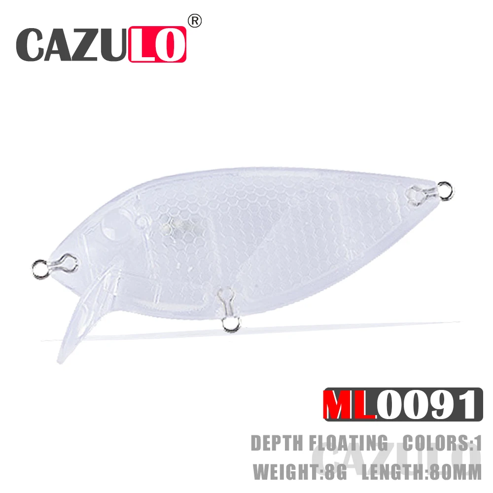 

Fishing Accessories Blank Unpainted Lure Floating Crankbait Isca Artificial Diy ABS 8g 8cm Pesca Wobblers Tackle Seabass Leurre