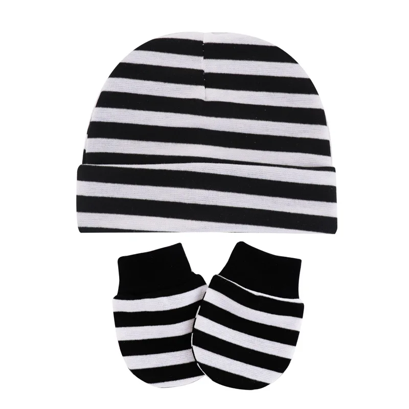 3pcs Baby Infants Anti Scratching Cotton Gloves+Hat Set Newborn Face Protection Scratch Mittens Warm Cap Kit