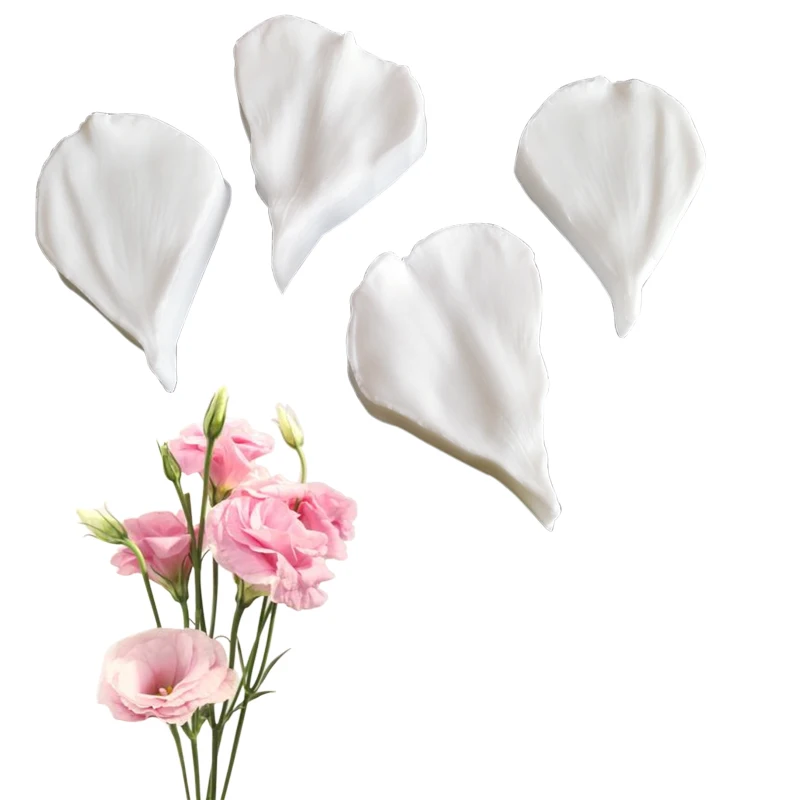 

NEW 4pcs/lot Eustoma Flower Silicone Molds Press Gumpaste Fondant Cake Decorating Tools Candy Sugar Fondant Moulds M2400