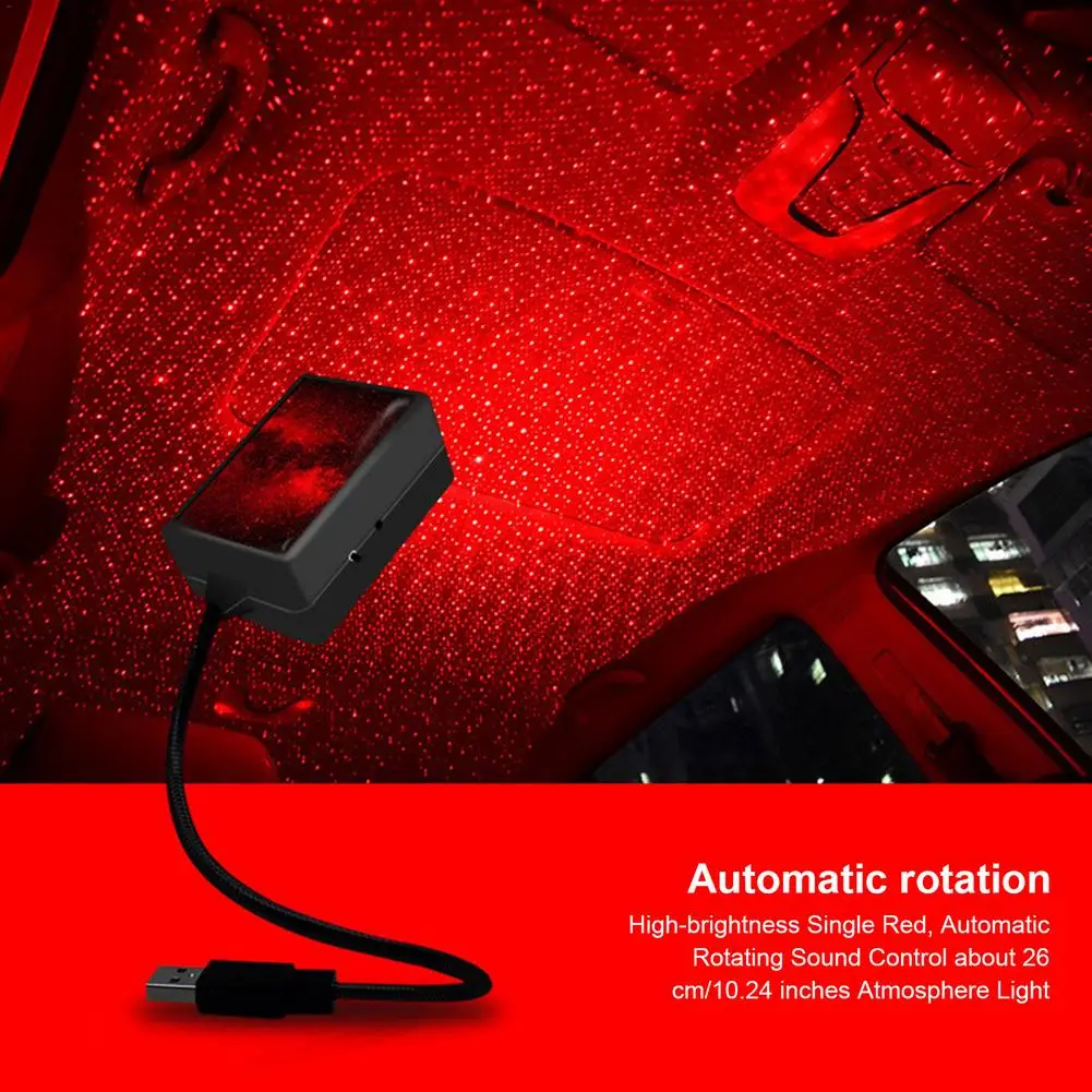 New USB Car Interior Atmosphere Starry S ky Lamp Upgraded Car Roof Projection Lamp Adjustable LED Projector Fit Dropshipping