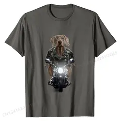 Biker Weimaraner Dog Ride Motorcycle, T-Shirt Mens High Quality Casual Tops Shirt Cotton Top T-shirts Summer