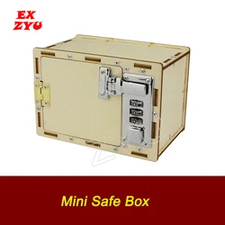 EXZYU Mini Safe Box Prop Real Life Escape Room Get the password to open the 3 numbers lock to get new clues Chamber Room