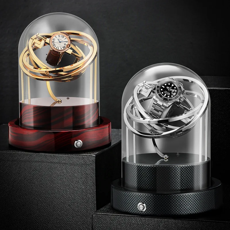 Exquisite Glass Cover Mechanical Watch Shaker Automatic Winding Motor Box Electric Shaker Watch Box for Luxury Watches