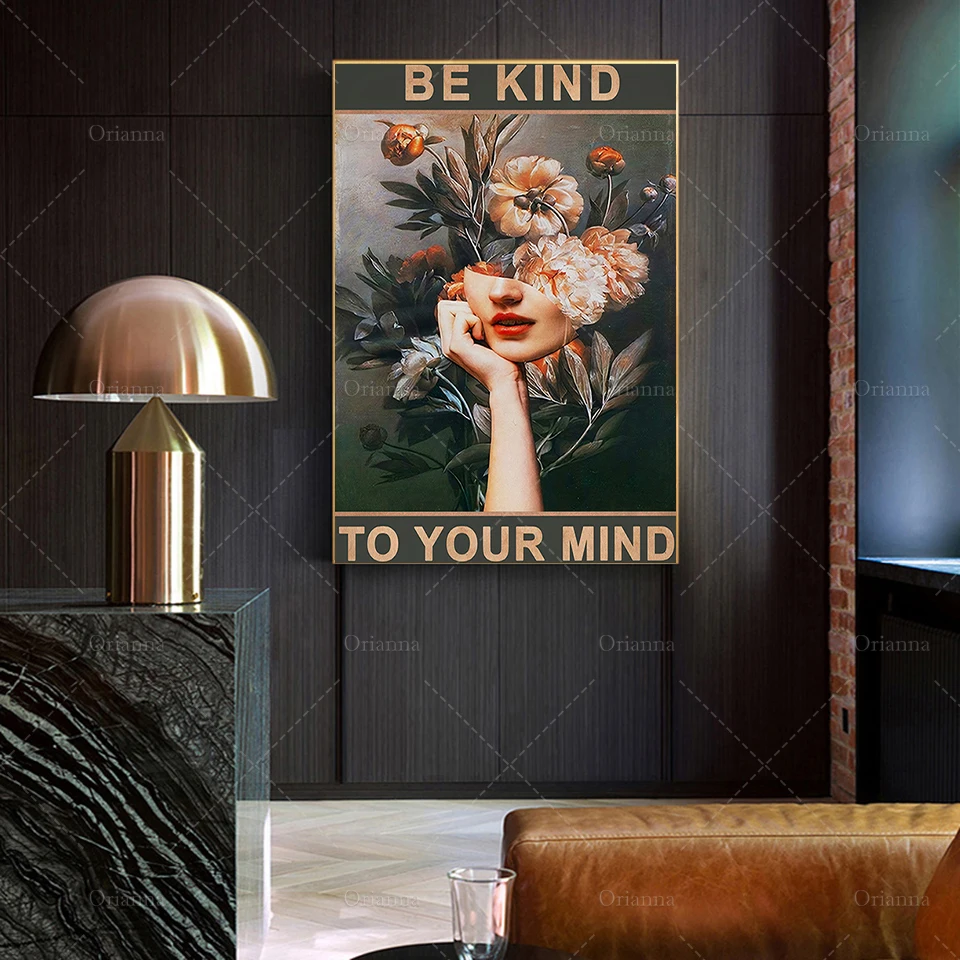 Be Kind To Your Mind Canvas Cool Paintings Home Decor Modular Pictures Modern Printed Poster For Living Room Wall Art  Gift