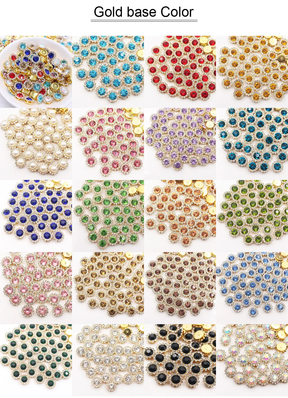 8mm-12mm Sonnenblumen-Klauen-Strasssteine zum Aufnähen, glänzende Kristalle, Glasperlen, Steine, Strasssteine zum Nähen für Kleidung, Bastelarbeiten, Schmucksteine – Detail 6