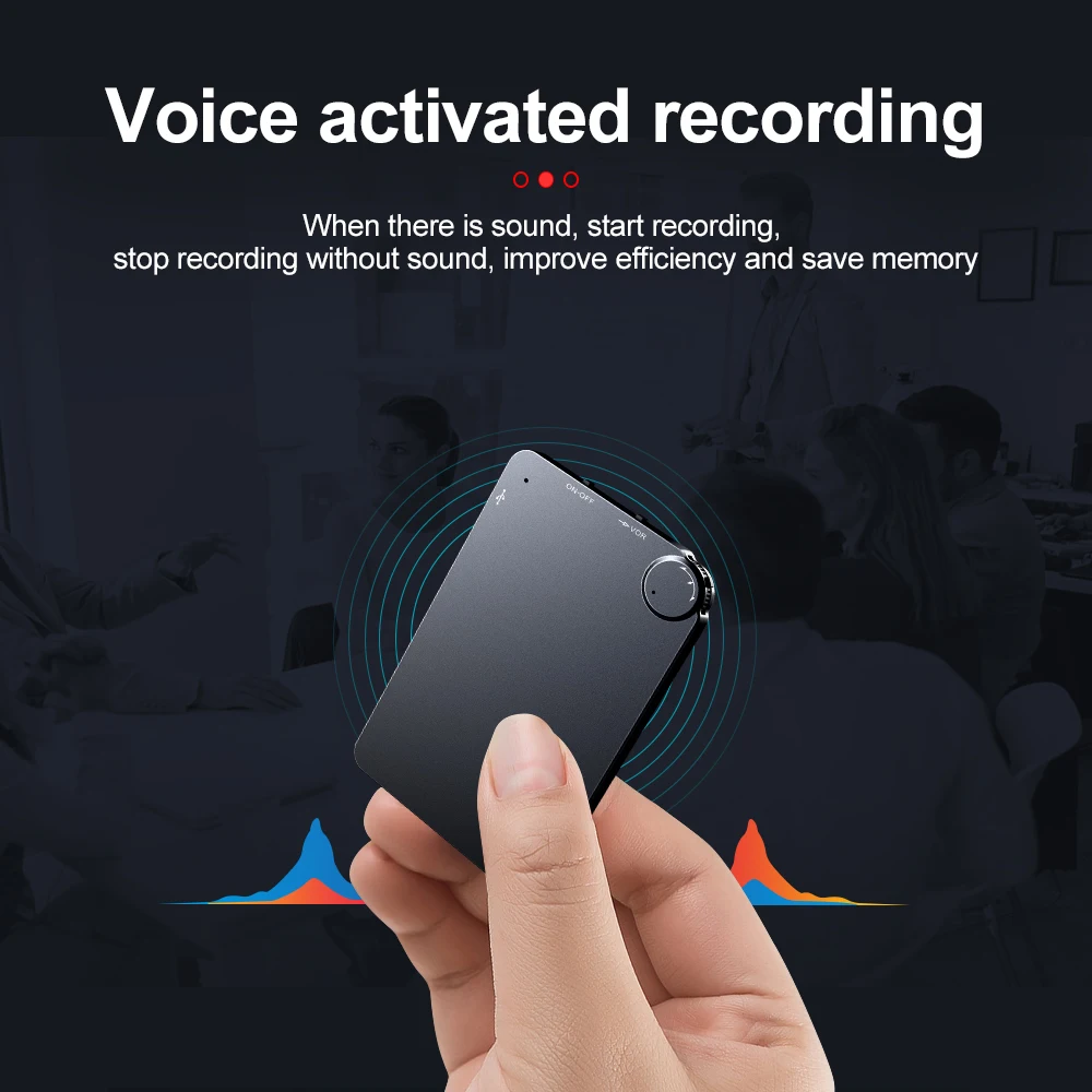 K2 Ultra-thin Voice Recorder Portable MP3Player 16GB Voice Activated Recorder Professional Digital Sound Audio Recorder