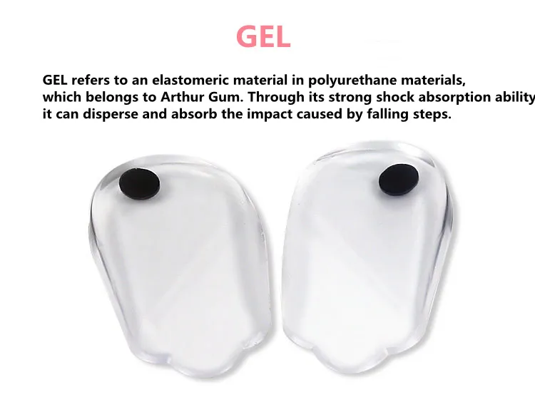 1 Pair Silicone Gel Heel Cushion Pads, Soft Foot Support Inserts, Shock Absorbing Comfort Heel Insoles for Daily Foot Care