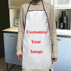 1Pcs Custom Logo Kitchen Apron Cartoon Dinner Party Cooking Apron Baking Accessories For Men Women Waterproof Oil-Proof  Fabric