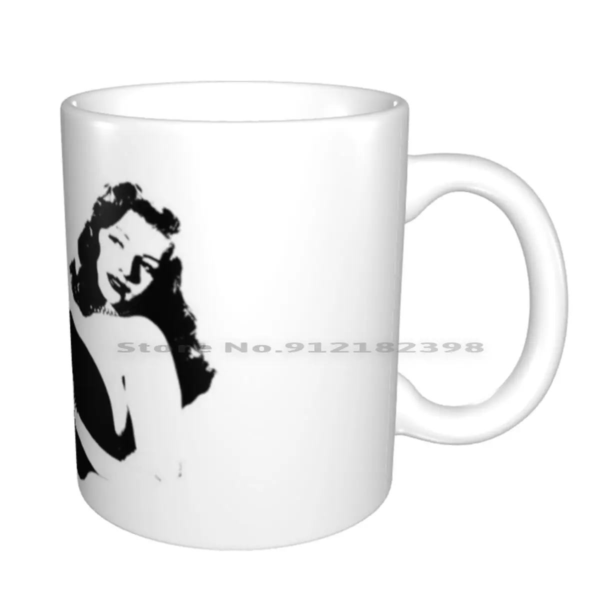 Rita Hayworth Black Ceramic Mugs Coffee Cups Milk Tea Mug Rita Hayworth Actress Movies Movie Star Classic Beauty Up Film