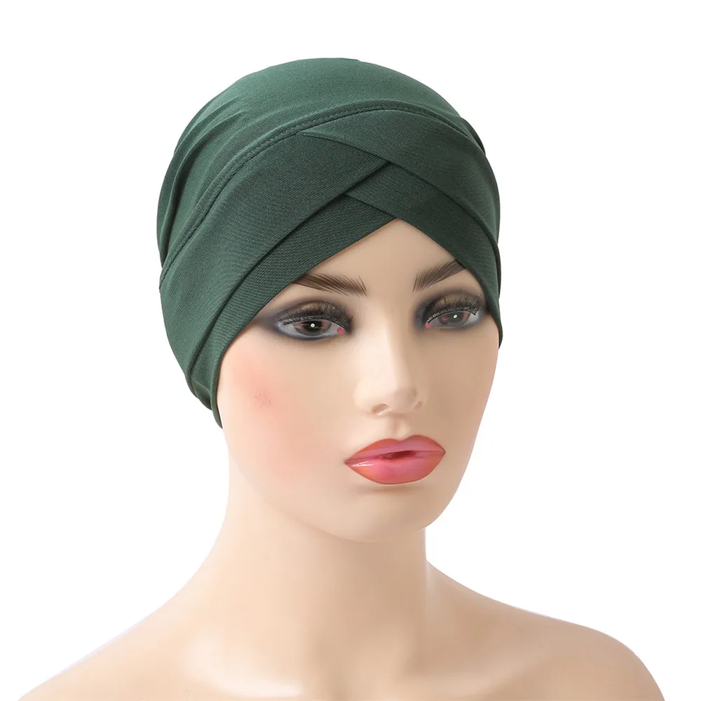 Turban de couleur unie pour femmes musulmanes, écharpe de tête islamique, Bonnet arabe, perte de cheveux, couvre-chef extensible