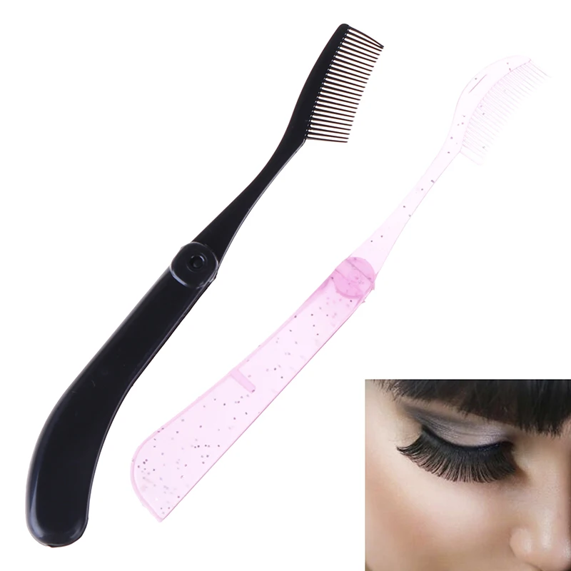 Folding Plastic Eyebrow Comb Separator Eyelashes Eyebrow Extension Brush Beauty Makeup Cosmetic Tools Accessories