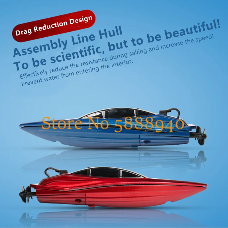 Mini remo con aceleración de un clic, accionamiento de Motor Dual, casco impermeable, advertencia de baja potencia, resistente a choques, barco de juguete con Control remoto