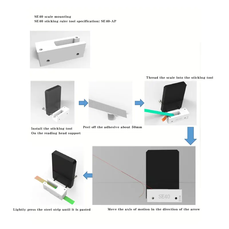 Imagem -04 - Codificador Linear e Escala Grating Escala Eletrônica Ângulo Sensor de Pressão Linear Alta Precisão Open Metal Strip Grating Ttl